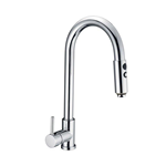 Monocomando per Lavello con Canna Ponte con Doccia a 2 Getti Estraibile Serie Molly, Colore Cromato, Gaboli