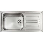 Lavello da Incasso Mondial in Acciaio Inox a due Vasche con Piano a Sinistra, Misure 100 x 50 2", Eldis