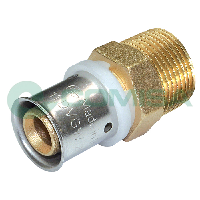 Raccordo da 11/2" Maschio X Ø 50 Dritto a Pressare Acqua  , Comisa