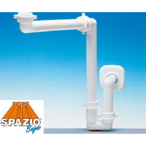 thumbnail image 2 of Lira A.8274.26 Sifone Spazio Bagno NT Sink Trap In Black - Space Saving Bathroom Drain 2 of 10