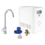 Distributore Starte Kit Blue Professional, con Rubinetto Mono per Acqua Filtrata, Eroga Acqua a Temperatura Ambiente, Refrigerata e/o Gassata, Fornito senza Filtro Decloratore, Bombola Co2 e Riduttore di Pressione, Grohe