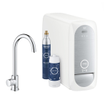 Distributore Starte Kit Blue Home, con Rubinetto Mono per Acqua Filtrata, Eroga Acqua a Temperatura Ambiente, Refrigerata e/o Gassata, Fornito senza Filtro Decloratore, Bombola CO2 e Riduttore di Pressione, Grohe