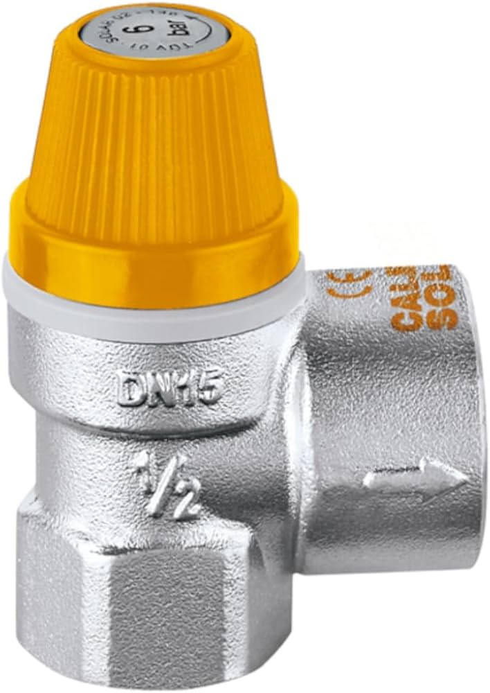 Valvola di sicurezza, misura 1/2, 6 Bar per impianti solari, marca Caleffi, Puglia Termica