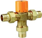 Valvola miscelatrice termostatica a 3 vie MM, misura 1", marca IVR, Puglia Termica