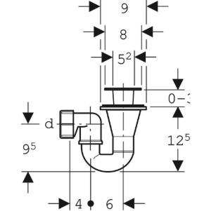 Piletta di scarico per Piatto doccia d-60 con griglia Uscita d-40 h 125 mm Geberit 150.071.21.1 Aeffe