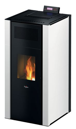 Termostufa a pellet in acciaio 22,8KW, colore antracite, modello Mira22, marca Pegaso, Puglia Termica