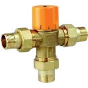 Valvola miscelatrice termostatica a 3 vie MM, misura 1", marca IVR, Puglia Termica