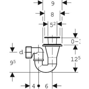 Piletta di scarico per Piatto doccia d-60 con griglia Uscita d-40 h 125 mm Geberit 150.071.21.1 Aeffe
