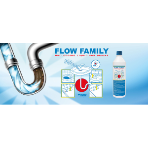 Flow Family Disgorgante Per Scarico Wc, Lavabo,Lavello Cucina ,Bidet ,Doccia  Ml. 1000, Manta