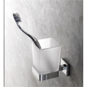 PORTA  BICCHIERE  VETRO SATINATO CROMO SERIE NOOK QUADRA  CAPANNOLI