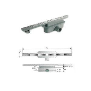 Articolo: 963.106.8 - Piletta Rettangolare Miniflow Cm.70 con Messicano e  Telo, Utilizzabile su Piatto Doccia a Pavimento, Tea Omp - OMP (Piatti  Doccia e Pilette - Pilette); 963.106.8