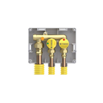 K7 Rubinetto D'arresto per Gas da Incasso con Due Maniglie, Una Entrata da 1", Doppia Uscita da 3/4", con Scatola Ø 14mm, Teco