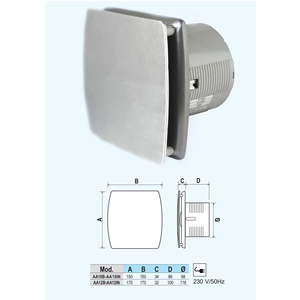 Articolo: AA10IN - Aspiratore da Parete per Bagno in Acciaio Inox, Portata  98 Metri Cubi Ora, La Ventilazione - LA VENTILAZIONE ( - Aspiratori Cappe  ed Accessori); AA10IN