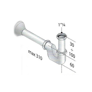 Sifone Molecola da 11/4 in Ottone per Bidet, Tea Omp
