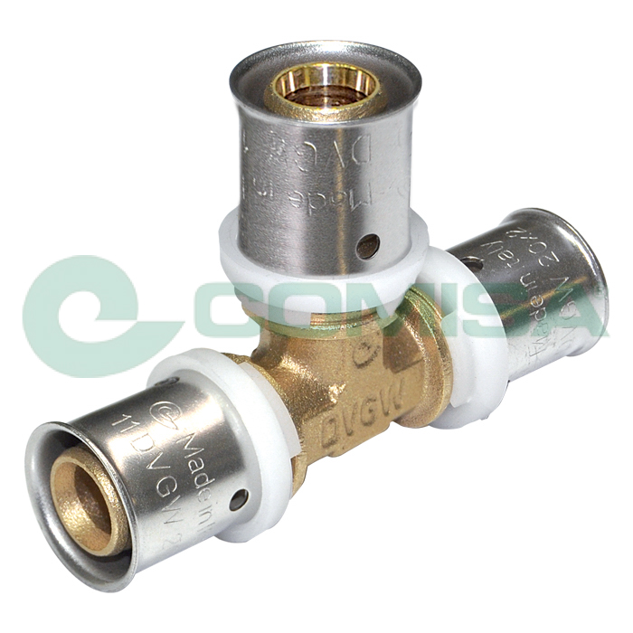 Te di Riduzione a Pressare Acqua  da Ø 16 X Ø 20 X Ø 16, Comisa